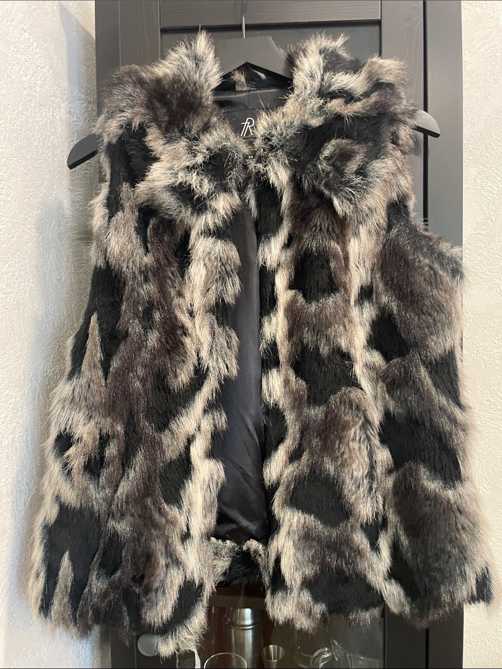 Rachel Zoe Black and Gray Faux Fur Vest